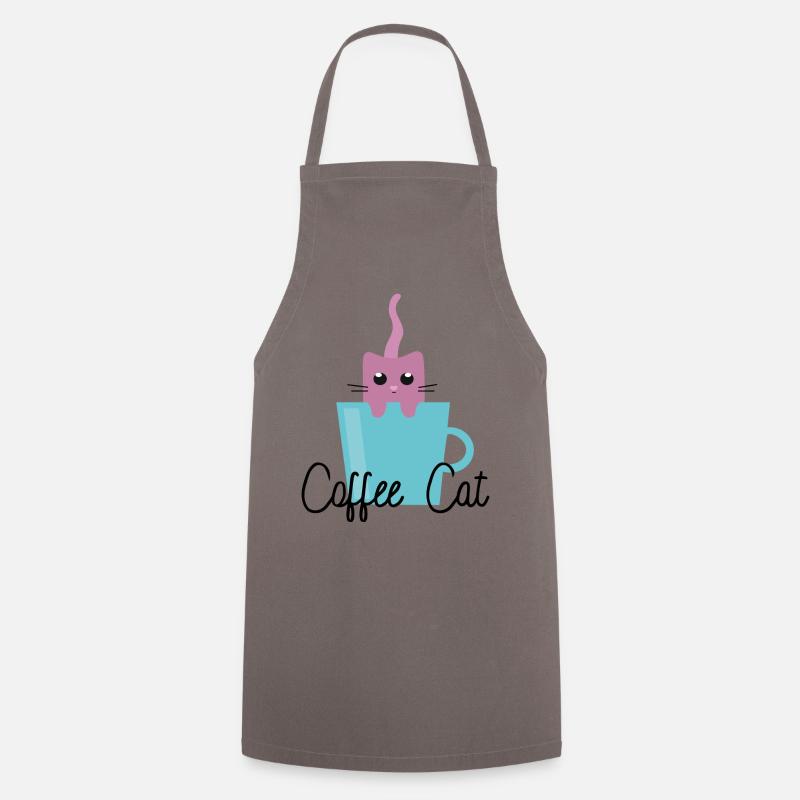 Coffee Cat - Cooking Apron - grey