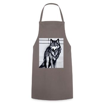 Lone Wolf 2 - Cooking Apron - grey - Front - AI Model Male 185 dark (185cm)