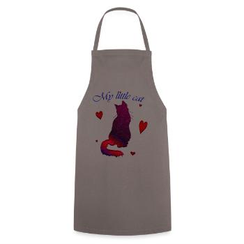 my little cat - Cooking Apron - grey - Front - AI Model Male 185 dark (185cm)
