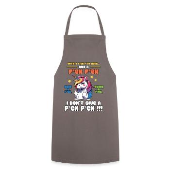 Diction colorée de licorne espiègle - Tablier de cuisine - gris - Devant - AI Model Male 185 dark (185cm)