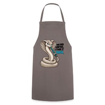 Cobra – Die Kontrolle zurückgewinnen - Kochschürze - Grau - Vorne - AI Model Male 185 dark (185cm)