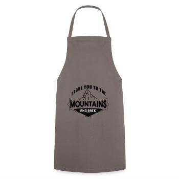 Love you To The Mountains Love Mountains Randonnée - Tablier de cuisine - gris - Devant - AI Model Male 185 dark (185cm)