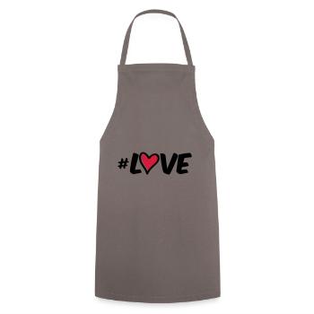 hashtag love herz - Kochschürze - Grau - Vorne - AI Model Male 185 dark (185cm)