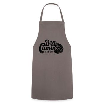 Buen Camino - Camino de Santiago - Pilgrimage - Santiago - Cooking Apron - grey - Front - AI Model Male 185 dark (185cm)