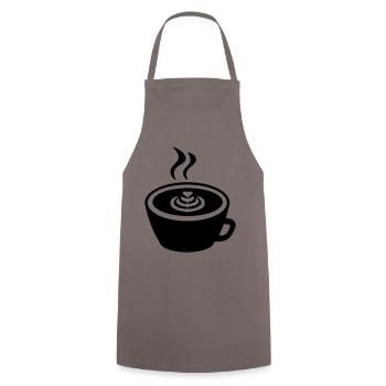 Kaffee Icon - Kochschürze - Grau - Vorne - AI Model Male 185 dark (185cm)