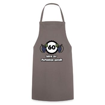 60th Birthday - 60 Years Matured to Perfection - Cooking Apron - grey - Front - AI Model Male 185 dark (185cm)