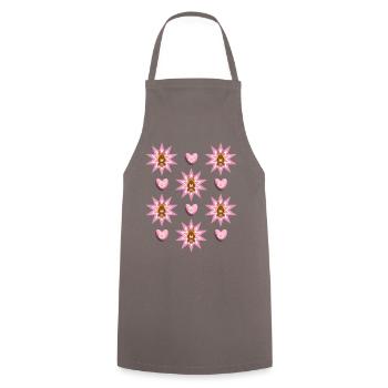Hasenparty in Rosa mit vielen Herzen. - Kochschürze - Grau - Vorne - AI Model Male 185 dark (185cm)