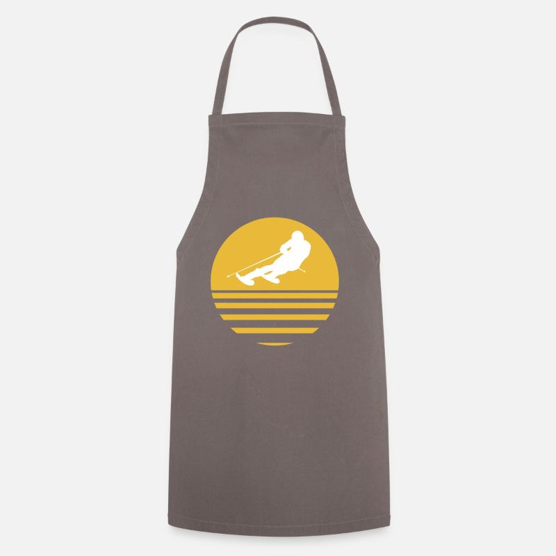 Skiing Skiing Gold - Cooking Apron - grey