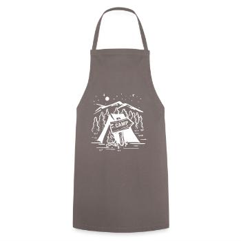 Camping Fire Adventure Camper Hiking - Cooking Apron - grey - Front - AI Model Male 185 dark (185cm)