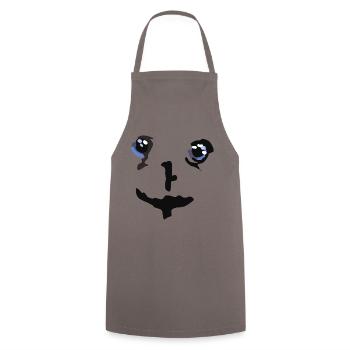 Smile Gesicht - Kochschürze - Grau - Vorne - AI Model Male 185 dark (185cm)