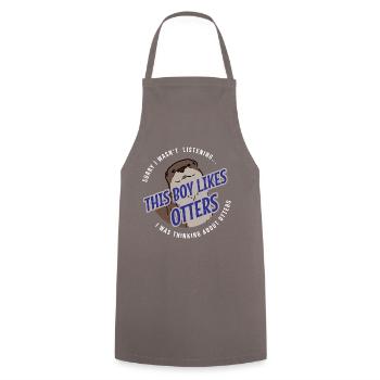 Boy Likes Cute Otters Wild Animal Sea Otter - Cooking Apron - grey - Front - AI Model Male 185 dark (185cm)