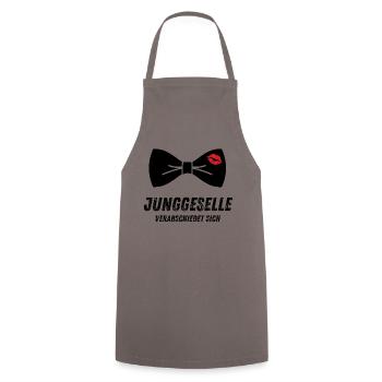 Junggeselle verabschiedet sich - JGA Bräutigam - Kochschürze - Grau - Vorne - AI Model Male 185 dark (185cm)