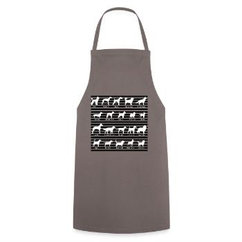Dog breed names - Cooking Apron - grey - Front - AI Model Male 185 dark (185cm)