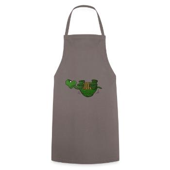 monday turtle - Cooking Apron - grey - Front - AI Model Male 185 dark (185cm)