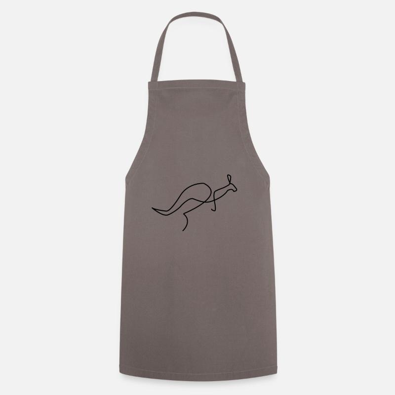 one line kangaroo black - Cooking Apron - grey