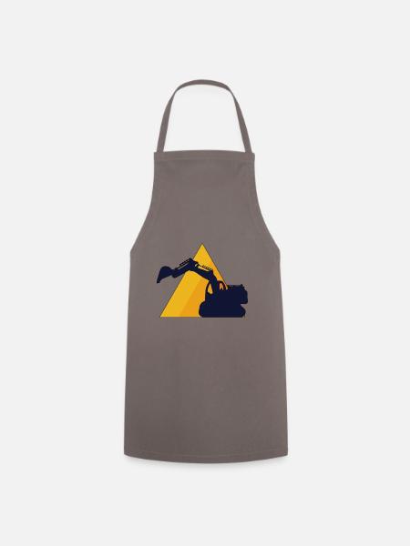 Excavator gift gift idea - Cooking Apron - grey