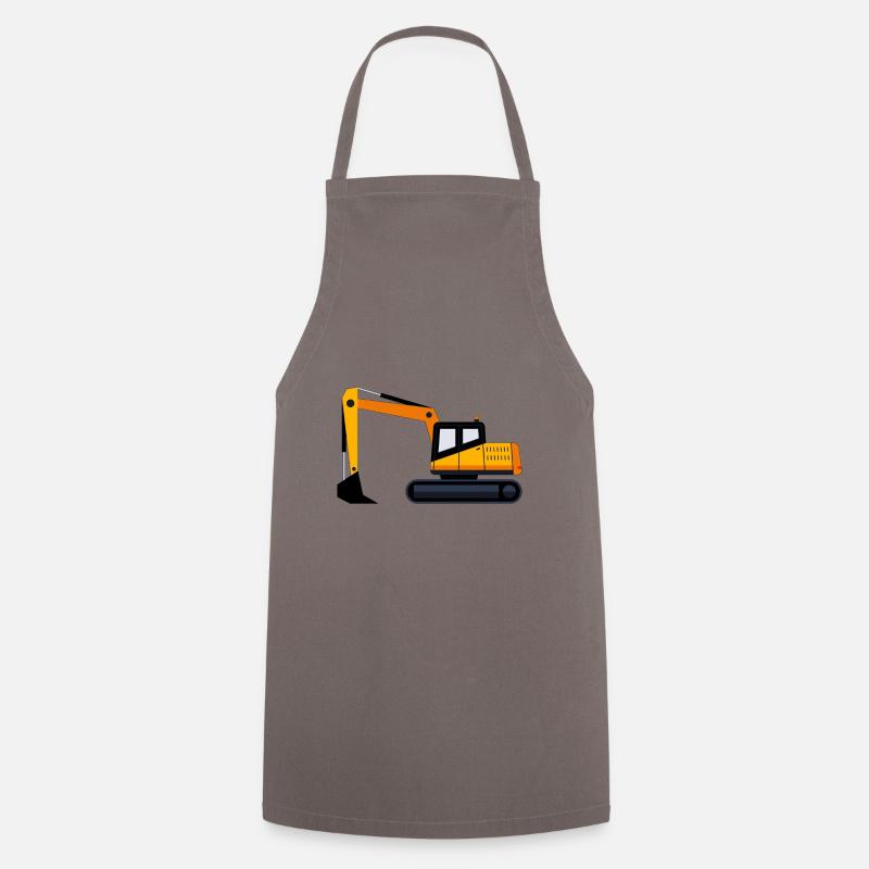 Excavator gift gift idea - Cooking Apron - grey