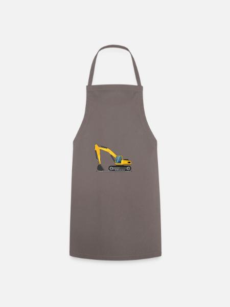 Excavator gift gift idea - Cooking Apron - grey