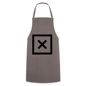 kreuz ankreuzen icon - Kochschürze - Grau - Vorne - AI Model Male 185 dark (185cm)