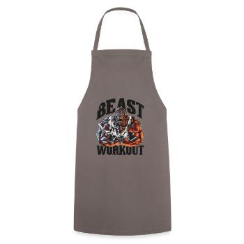 Gorilla beast workout gym power fitness - Cooking Apron - grey - Front - AI Model Male 185 dark (185cm)