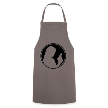 Woman pistol silhouette circle - Cooking Apron - grey - Front - AI Model Male 185 dark (185cm)
