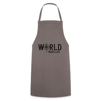 Travel compass travel vacation - Cooking Apron - grey - Front - AI Model Male 185 dark (185cm)