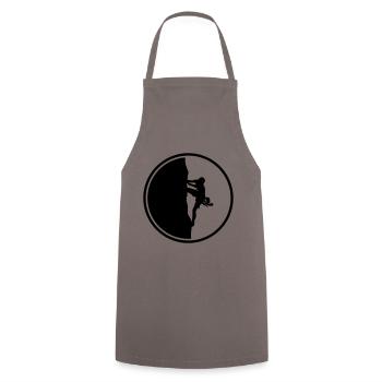klettern bergsteigen silhouette kreis - Kochschürze - Grau - Vorne - AI Model Male 185 dark (185cm)