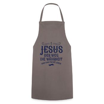 Jesus Christus Wahrheit Rettung - Kochschürze - Grau - Vorne - AI Model Male 185 dark (185cm)