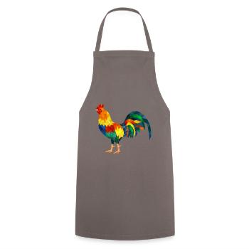 rooster polygon colorful chicken gockel - Cooking Apron - grey - Front - AI Model Male 185 dark (185cm)