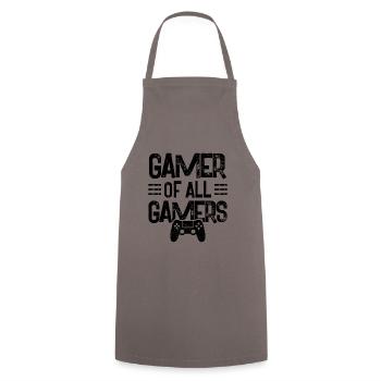 Gamer of all Gamers - Cooking Apron - grey - Front - AI Model Male 185 dark (185cm)