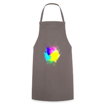 Taches de couleur Huntergrund Coloré Art - Tablier de cuisine - gris - Devant - AI Model Male 185 dark (185cm)