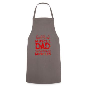 Muscle Dad Dad Fitness Gym - Cooking Apron - grey - Front - AI Model Male 185 dark (185cm)