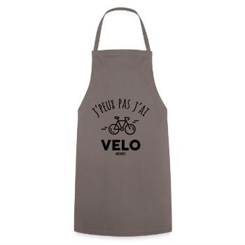 j peux pas j ai velo - Tablier de cuisine - gris - Devant - AI Model Male 185 dark (185cm)