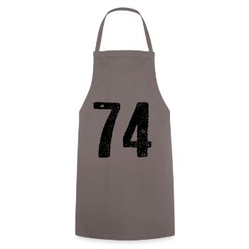 74 Number Vintage - Cooking Apron - grey - Front - AI Model Male 185 dark (185cm)