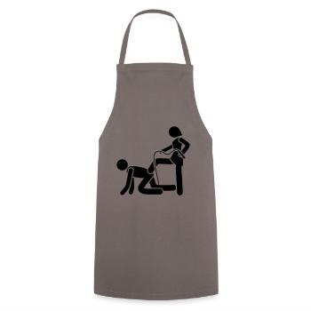 Ehepaar Brautpaar Peitsche Hochzeit - Kochschürze - Grau - Vorne - AI Model Male 185 dark (185cm)