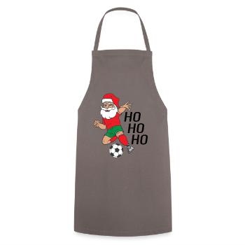 Santa Claus Santa Claus plays soccer Ho Ho Ho - Cooking Apron - grey - Front - AI Model Male 185 dark (185cm)