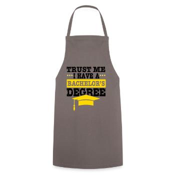 Baccalauréat Diplômé de cérémonie universitaire terminé - Tablier de cuisine - gris - Devant - AI Model Male 185 dark (185cm)
