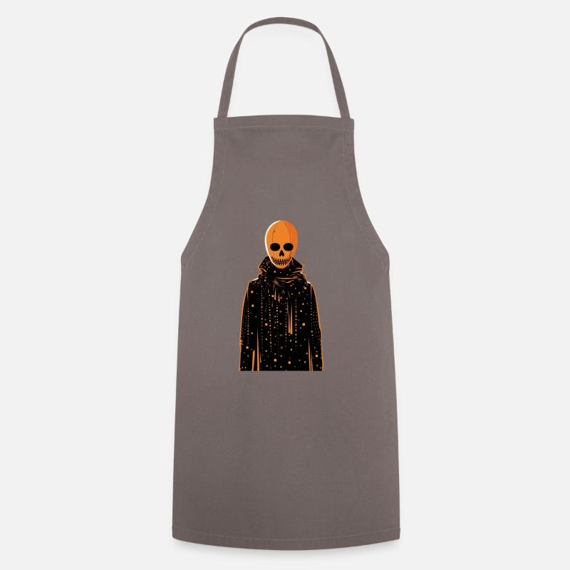An Orange Skeleton wearing a coat - Cooking Apron - grey