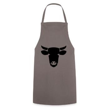 Cow head cow icon - Cooking Apron - grey - Front - AI Model Male 185 dark (185cm)