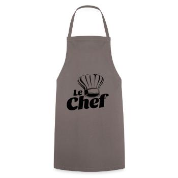 chef hat cook le chef - Cooking Apron - grey - Front - AI Model Male 185 dark (185cm)
