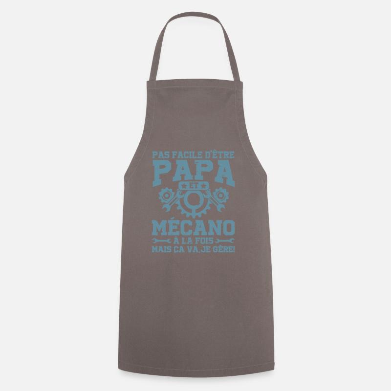 Papa Et Mécano À La Fois Mais Ça Va Je Gère - Tablier de cuisine - gris