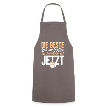 Die Beste Zeit um Kaffee zu Trinken ist Jetzt - Kochschürze - Grau - Vorne - AI Model Male 185 dark (185cm)