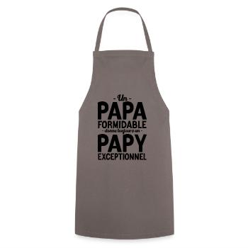 Papa formidable, papy exceptionnel - Tablier de cuisine - gris - Devant - AI Model Male 185 dark (185cm)