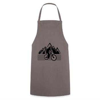 Mountain bike mountain silhouette symbol - Cooking Apron - grey - Front - AI Model Male 185 dark (185cm)