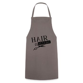 Hair stylist schere - Kochschürze - Grau - Vorne - AI Model Male 185 dark (185cm)