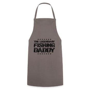 Fishing Papa Daddy Fish - Cooking Apron - grey - Front - AI Model Male 185 dark (185cm)