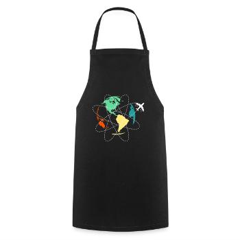 Voyage voyage du monde avion Travelshirt Terre - Tablier de cuisine - noir - Devant - AI Model Male 185 dark (185cm)