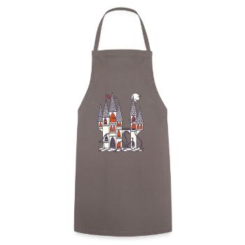 Spooky Castle - Cooking Apron - grey - Front - AI Model Male 185 dark (185cm)
