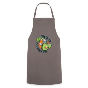 Destroy The Vegans. - Cooking Apron - grey - Front - AI Model Male 185 dark (185cm)