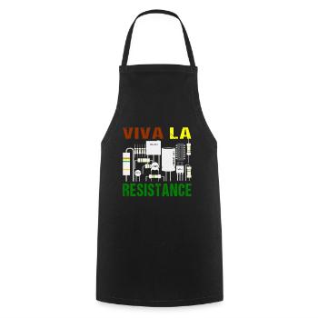 Elektronik Multimeter Viva La Resistance Lustig - Kochschürze - Schwarz - Vorne - AI Model Male 185 dark (185cm)